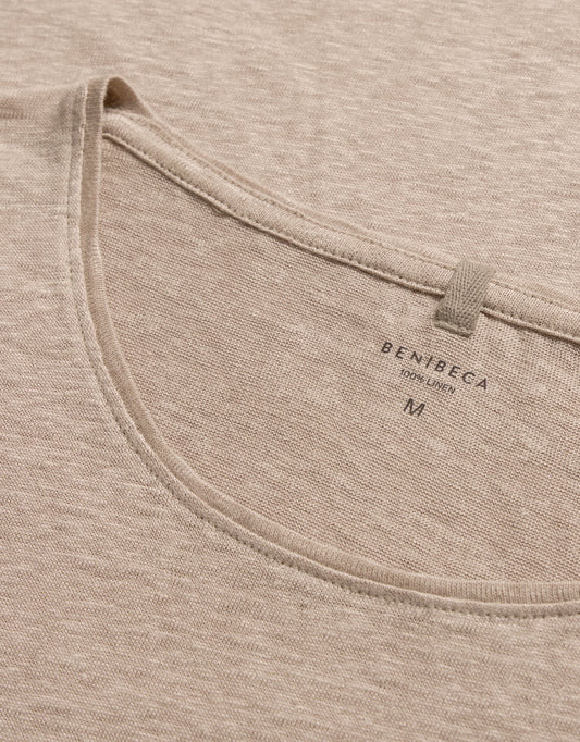 C-NECK LINEN SAND