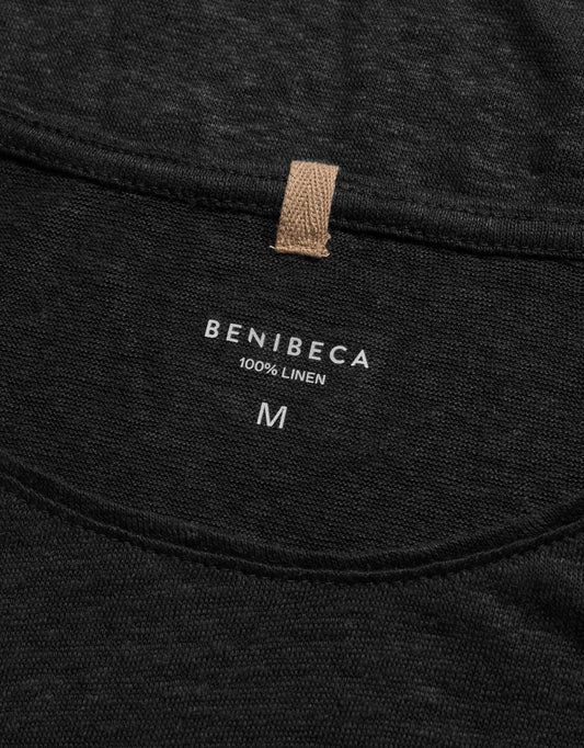 C-NECK LINEN NERO
