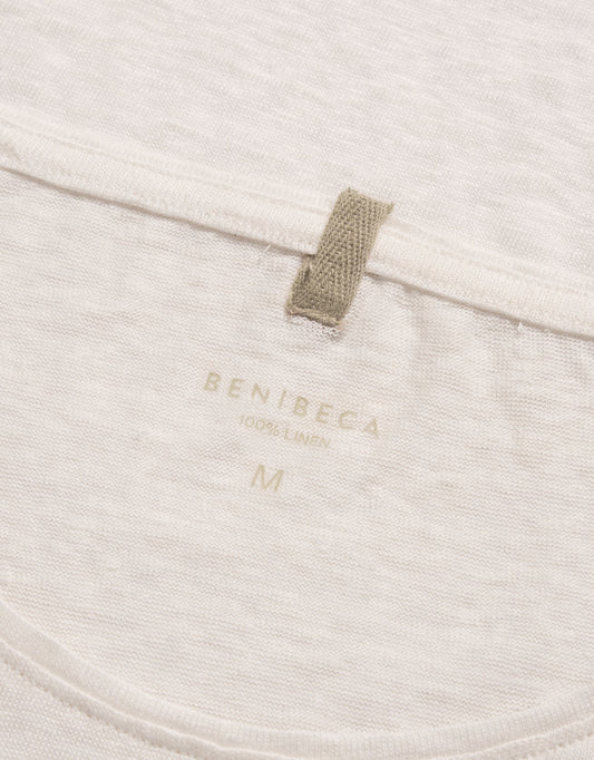 C-NECK LINEN BLANC