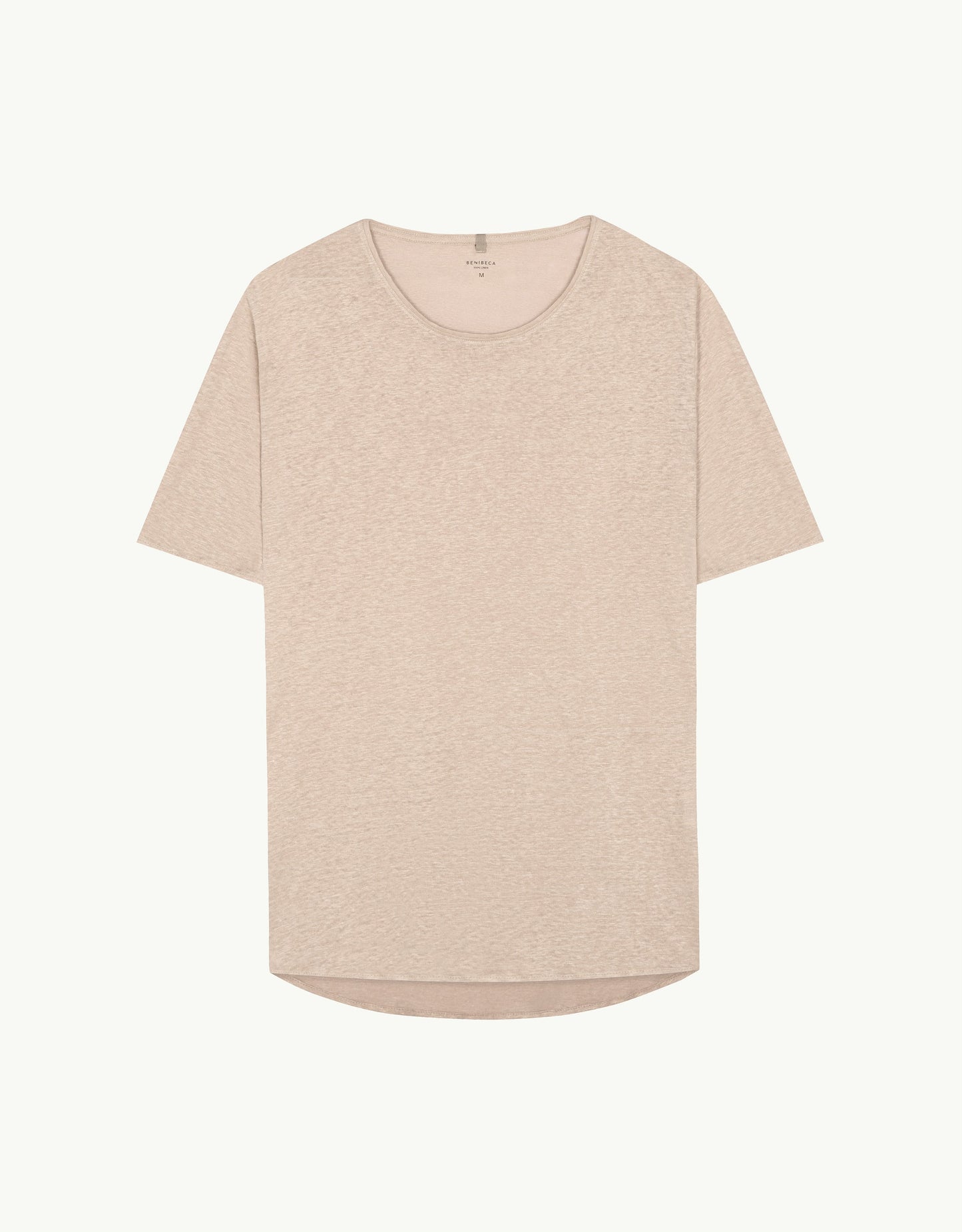 C-NECK LINEN SAND