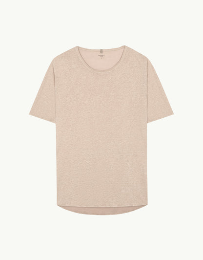 C-NECK LINEN SAND