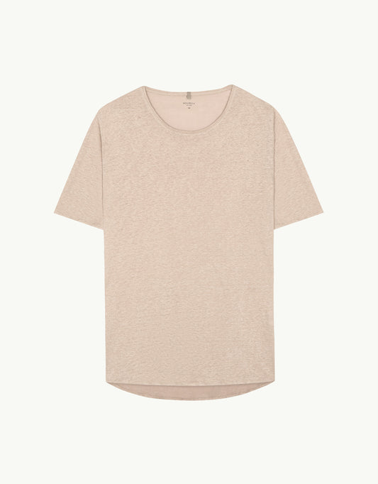 C-NECK LINEN SAND