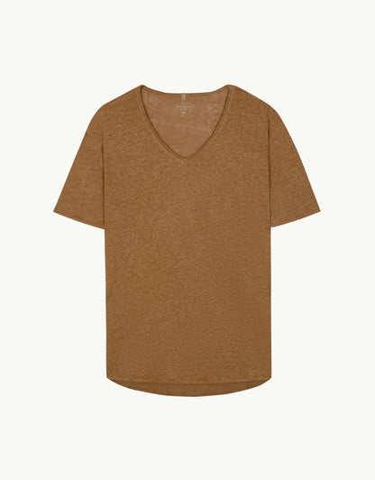 V-NECK LINEN ORO