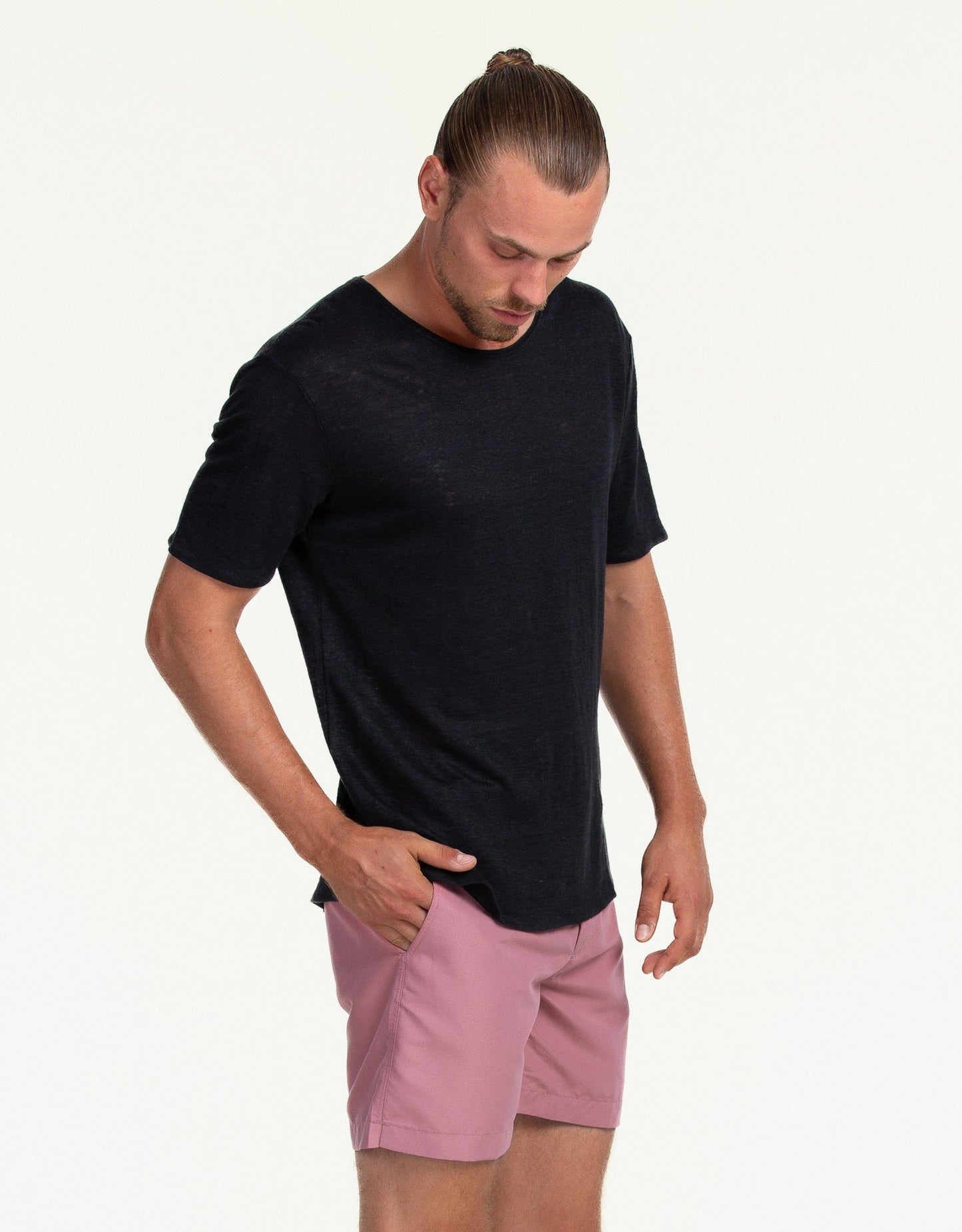 C-NECK LINEN NERO