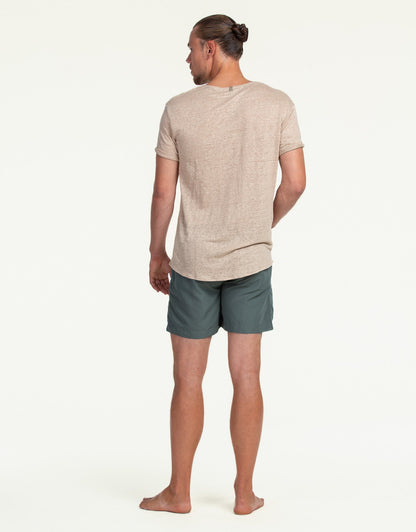 V-NECK LINEN SAND