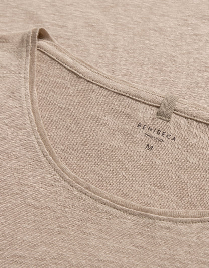 C-NECK LINEN SAND