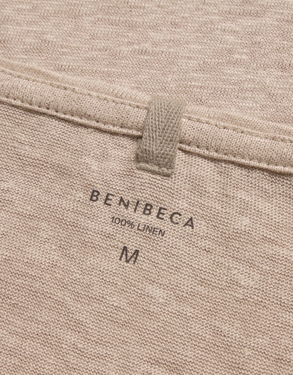 C-NECK LINEN SAND