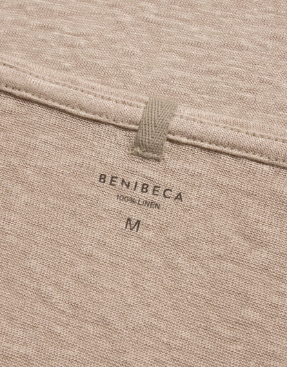 V-NECK LINEN SAND