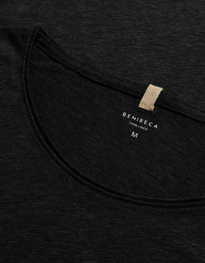 C-NECK LINEN NERO