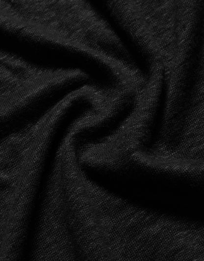 V-NECK LINEN NERO