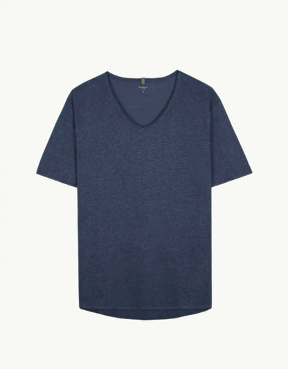 V-NECK LINEN INDIGO
