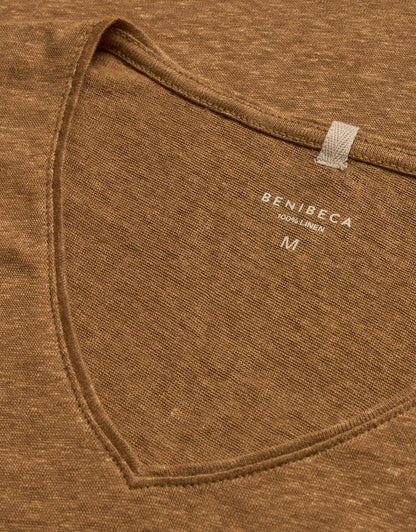 V-NECK LINEN ORO