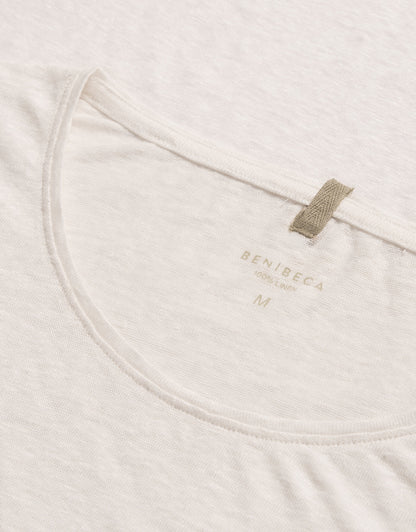C-NECK LINEN BLANC